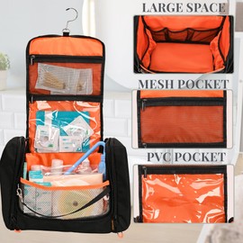 CROTIRAD Tactical Large Travel Carrying Case for Ostomy Colostomy Bag with Shoulder Strap, Hanging Ostomy Supplies Bag with Multiple Pockets, Black