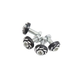 VekAuto 4pcs Black 6mm Thread Diameter Motorcycle License Plate Frame Screws Bolts Caps Auto Accessories