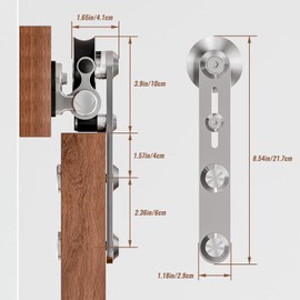 TOIMIOTOIM 6.6FT Stainless Steel Sliding Barn Door Hardware Kit, Slide Smoothly Quietly,Easy Install,Heavy Duty Sturdy Barn Door Track for 40" Single Wood Door