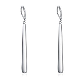 VONALA Drop Earrings Sterling Silver 14K White Gold Plated for Women 2.6 Inch