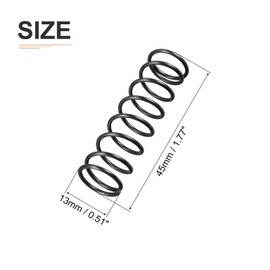 DTGN 1.2x13x45mm(DxODxL) Compression Spring - 10Pack - Good for Machinery - Spring Steel Extension Spring - Black