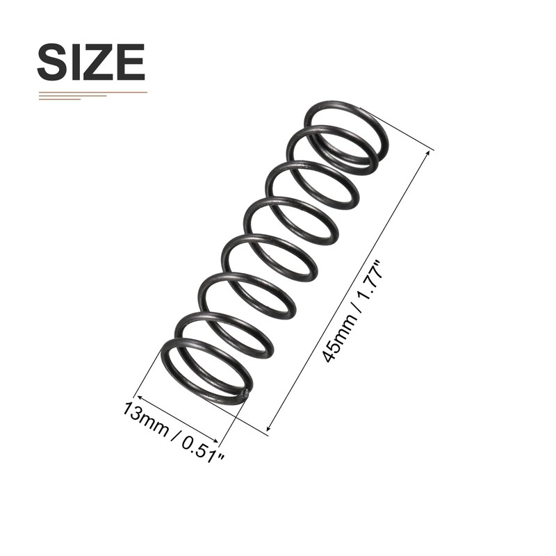 DTGN 1.2x13x45mm(DxODxL) Compression Spring - 10Pack - Good for Machinery