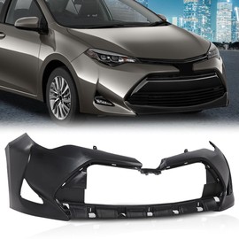 PIT66 Primered Front Bumper Cover, Compatible with Toyota Corolla 2017-2019 Sedan (4-Door) CE, L, LE & XLE Models Only TO1000423, 5211903907, 191275231968
