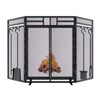 Grandhom Fireplace Screen with Doors and Tools Set,3 Panel Foldable