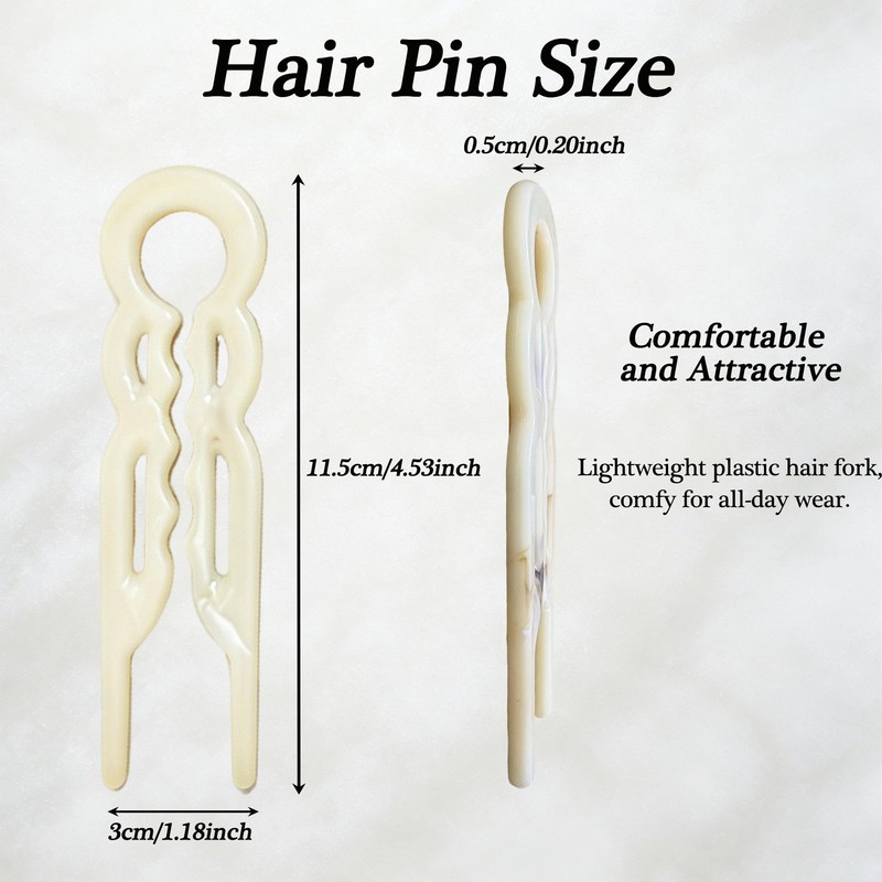 French U-Shaped Hair Pins - Double-Layer Wavy Lock Hair Clips(6pcs)