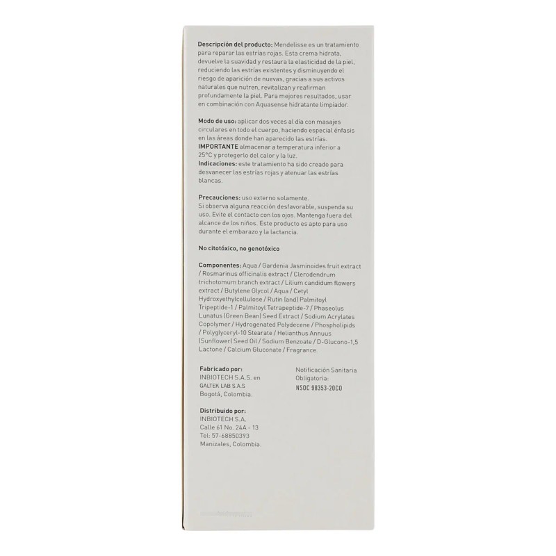 Mendelisse Crema Reparadora De Estrías, Inbiotech
