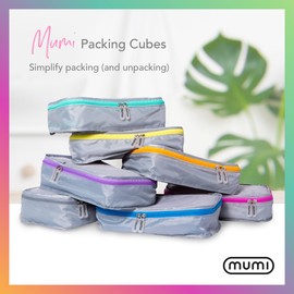 MUMI Packing Cubes, 5 Packing Cubes for Suitcases, Travel Bags Organizer for Luggage, Travel Essentials (Black)