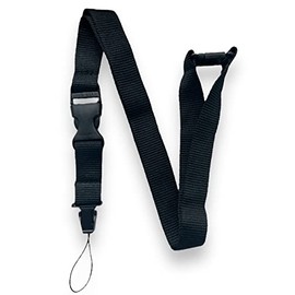 PAC Supplies Global 20mm Black LOOP Clip Lanyard With Detachable Buckle Clip for Gym Key, Badge Pass Holder, USB Flash Drive & More