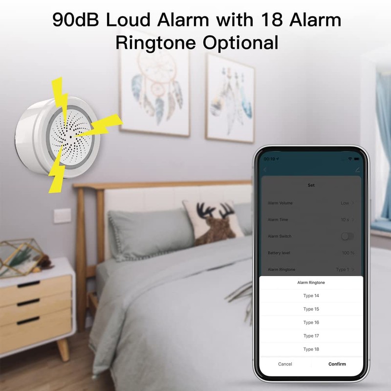 Sunydog Tuya WiFi Intelligent Siren Sensor ble and Visual Alarm