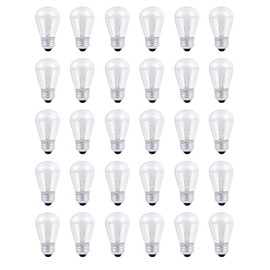 30 Pack S14 Outdoor String Light Bulbs Set orange, 120V 11W Clear Outdoor Patio Vintage Light Shatterproof Bulbs