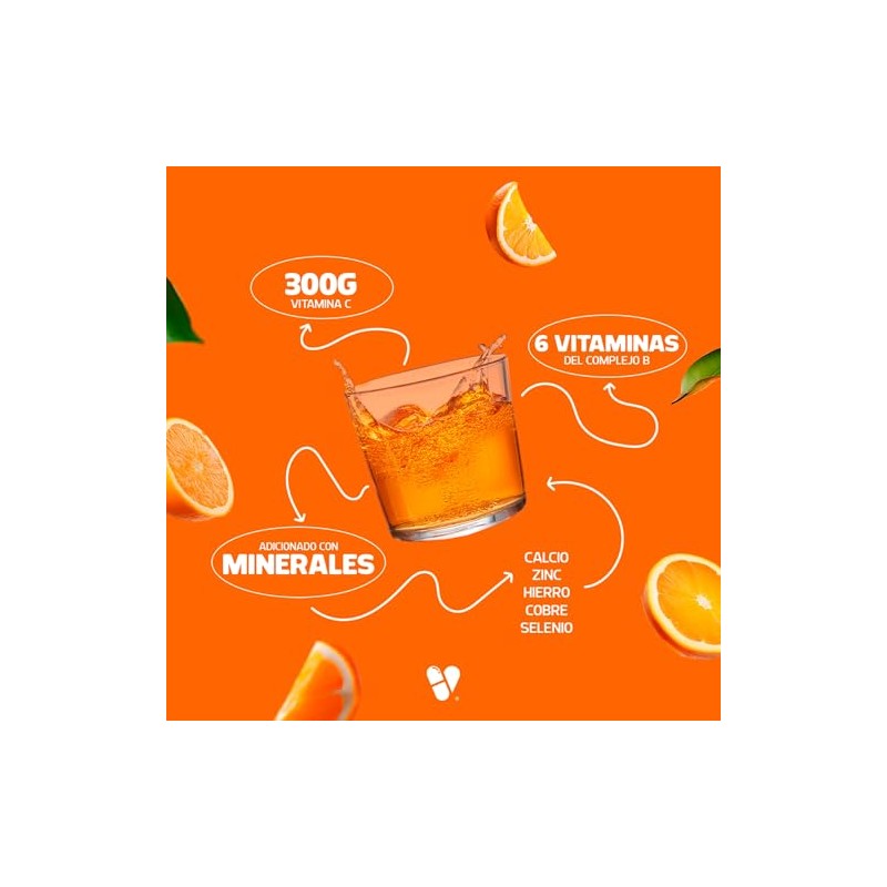 Vitamina C + Zinc Efervescente 10 Sobres Sabor Naranja