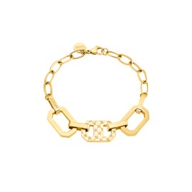 JOOP! 2035035 Women's Stainless Steel Bracelet 19.5 cm Gold Comes in Jewellery Gift Box, Stainless Steel, No Gemstone