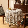 ISAENNE Floral Tablecloth for Round Tables,Linen Table Cloth with Yellow