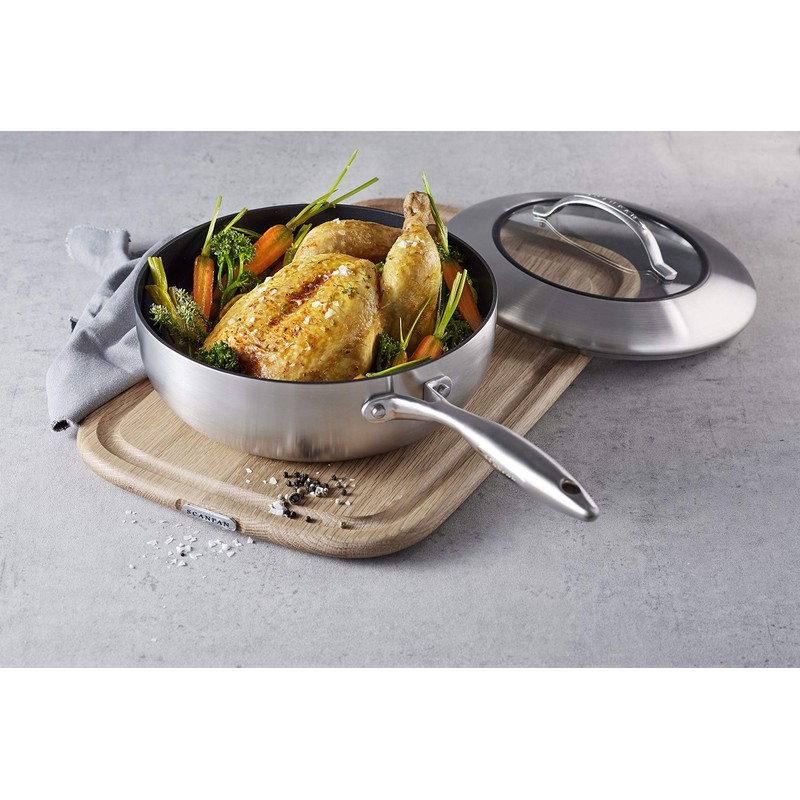Scanpan CTX Covered Deep Sautè Pan, 4 Quart, Silver