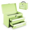 WORKPRO Portable Mini Metal Tool Box Tool Chest With 2