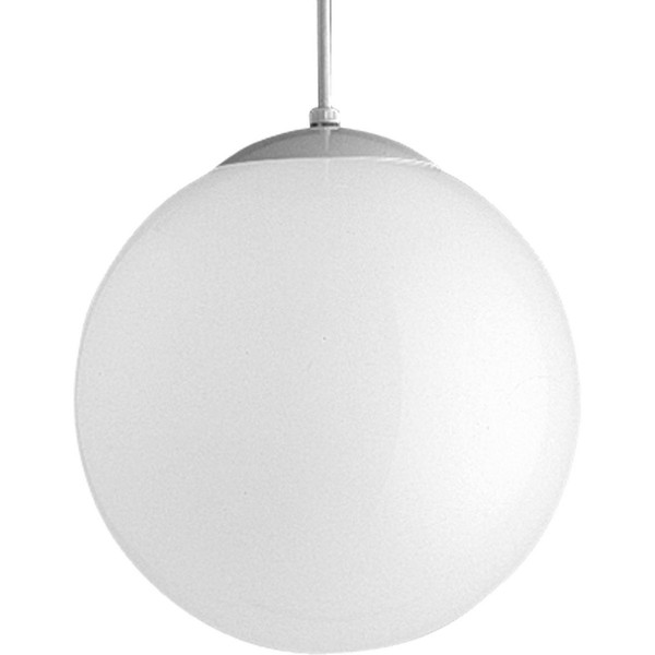 Progress Lighting P4403-29 Opal Cased Globes Provide Evenly Diffused Illumination White Cord, Canopy and Cap, Satin White 12-Inch Diameter x 12-Inch Height