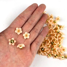 Heyiwell 50PC Flower Buttons Metal Shank Button for Wedding Shirt Crafts Sewing Scrapbooking 13mm,Matte Lvory