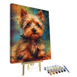 TUMOVO DIY Paint by Number Yorkshire Terrier Paint by Numbers for Adults Dog Abstract Adult Paint by Numbers Kids on Canvas Wall Art Paint by Numbers for Adults Beginner Framed 16x20 inch