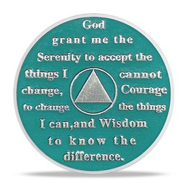 Imasoner 0 Year Sobriety Coin Gifts | Forest Tree Blank AA Coins - HA AA Chip Medallion with Serenity Prayer | Narcotics Alcoholics Anonymous Gifts for Anniversary Month & Year for Men & Women in Recovery