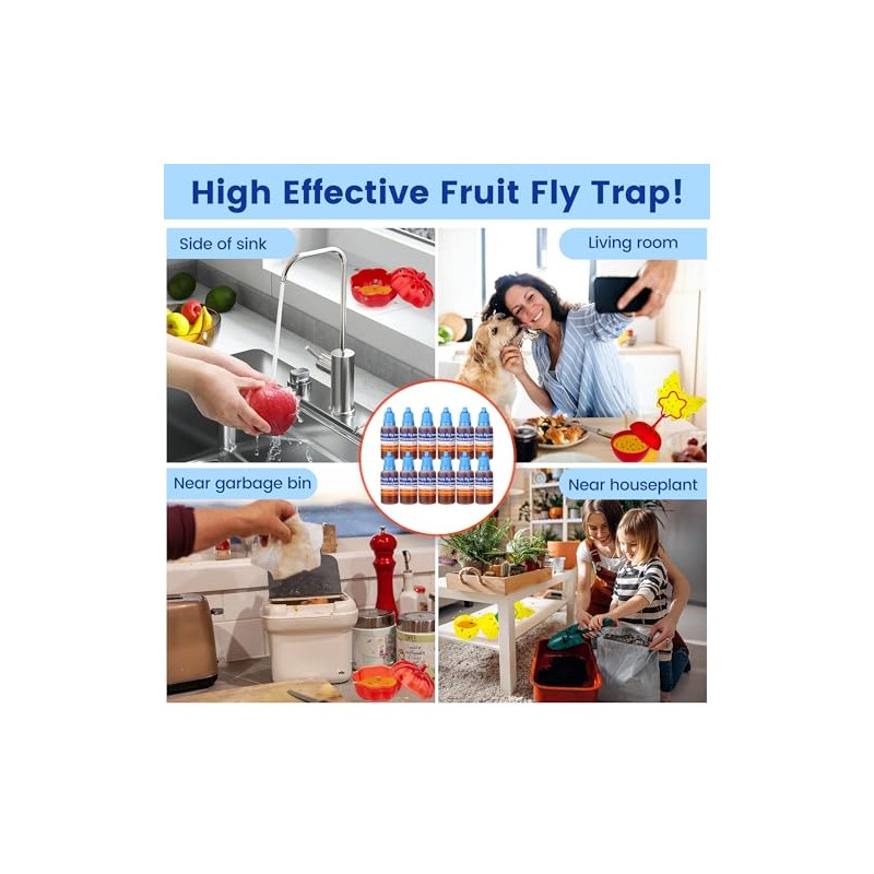 Fruit Fly Trap Refills Liquid Only 12 Pack,Fruit Fly Gnat