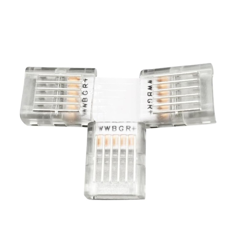 YUTOKEER T-shaped Connector for 6-Pin 12mm LED Strip, Solderless Connection,