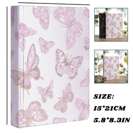 TIEFOSSI A5 Embroidered Fabric Journal for Women and Men, College Journals for Writing, Notebooks with Butterfly Hardcover for Work, Business, Home, School
