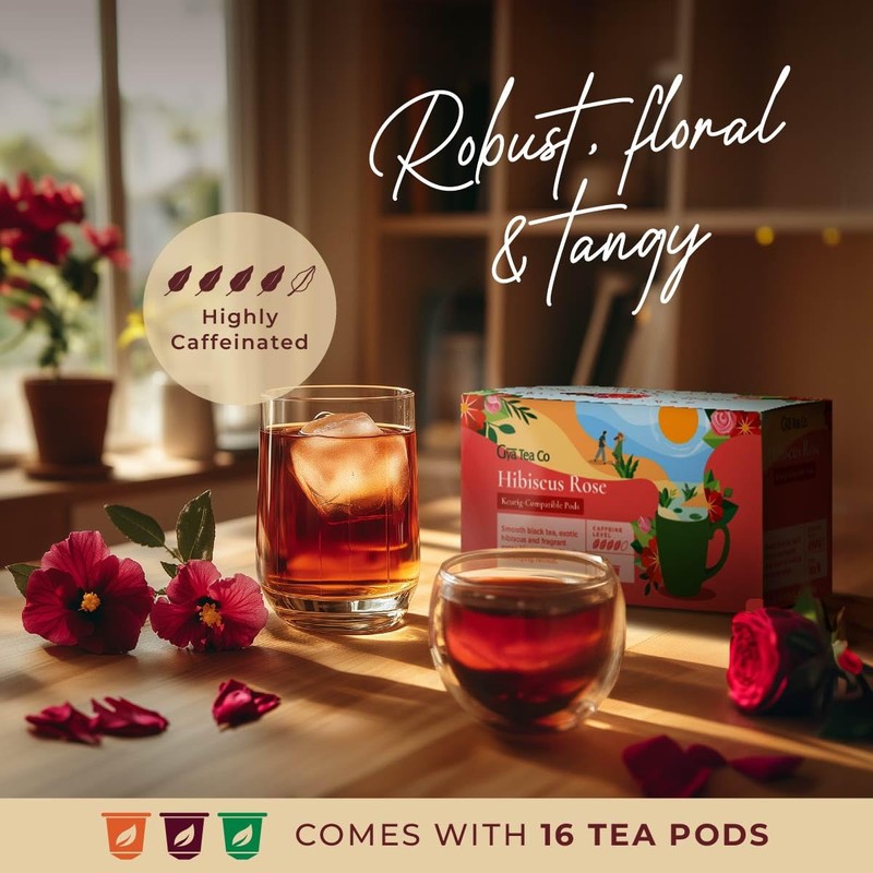 Gya Tea Co Hibiscus Rose Black Tea Pod (16 ct)