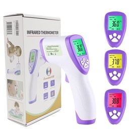 Digital Thermometer For Kids and Adults By EPRO | Non-Touch Infrared Digital Thermometer With Fast And Accurate IR Sensors For Body And Object Temperatures | Fever Alarm And Light Indication | Change LCD Colour (Green, Yellow And Red) Based On Body Tempe