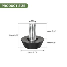 sourcing map Adjustable Furniture Levelers, 12Pcs M6x14mm Furniture Leveling Leg Screw in Threaded Furniture Glide Leveling for Table, Chair, Furniture Legs, Black
