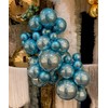 24 blue christmas baubles - sugar blue baubles christmas decorations