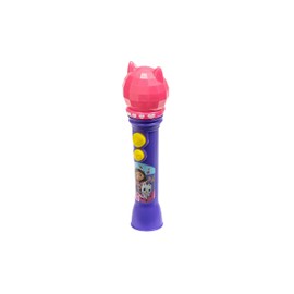 ekids KIDdesigns Gabby's Dollhouse Sing Along Microphone for Kids Real Working Microphone Built in Music LED Flashing Light and Speaker Kids Toys Portable Karaoke Machine