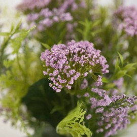 Factory Direct Craft Lavender Artificial Heather and Queen Anne's Lace 14" Floral Bundle
