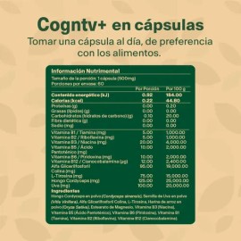 Vitalbotanics CONGNTV  Suplemento Alimenticio Nootropico 60 Capsulas de 500mg Contiene Vitaminas B1 B2 B3 B5 B6 B12 L-TIROSINA CORDYCEPS L-TIANINA... 