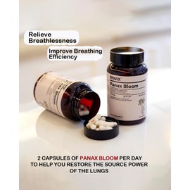 Panax Bloom Daily Breathing Health Supplement, Lung Cleanse and Detox Supplement,Improved Lung Health, Immune Defense, and Bronchial Health 60 Capsules