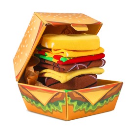 AGRIMONY Pizza Box Socks, Men's, Women's, Boys, Funny, Gift, Men's, Women's, Father's Day, Christmas, Birthday, Popular, Gift, Delight, Stylish, Cute, Cotton, Stylish, Crew Socks, A-Hamburger