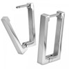 Soul-Cats 1 pair of rectangular hoop earrings made of stainless