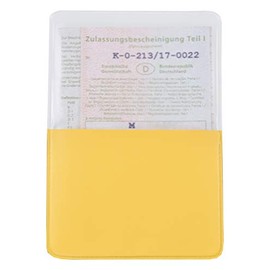 Car registration certificate protective cover, 1 compartment, made in Germany, case for vehicle registration, yellow, Classic