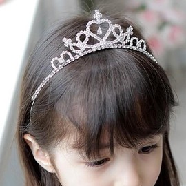 Gortin Girls Crystal Tiara Crown Silver Children Princess Crown for Birthday Party Rhinestones Headbands Bride Wedding Headpieces for Girls and Kids (Type 1)