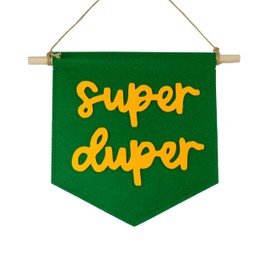 Super Duper Mini Hanging Felt Banner， - Baby Kids Girl Nursery Wall Decor, Kids Room Flag, Cute Decorative Banner, Charming Decoration For Small Spaces (green)