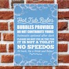RED OCEAN Hot Tub Rules Hanging Garden Shed Plaque Party