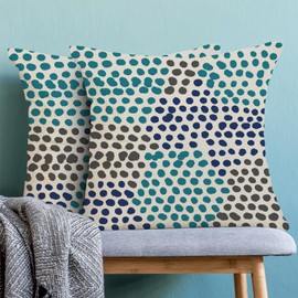 CXMEIFLY Teal Navy Blue Grey Polka Dot Pillow Covers 18x18 Inch Set of 2 Boho Outdoor Decor Throw Pillows for Couch Modern Design Watercolor Aesthetic Decorative Cushion Cases for Home Decorations