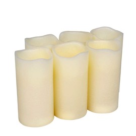 Flickering Flameless Candles Battery Operated Real Wax Pillar Candles H-BLOSSOM LED Candles with Cycling 5H Timer Pack of 6 (3" x 6")