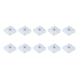 METALLIXITY Square Nuts (M6x16mmx5mm/M6x0.63"x0.2") 10Pcs, Carbon Steel Zinc-Plated Square Machine Screw Nuts - for Indoor and Outdoor, Silver