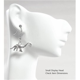 Dinosaur – Brontosaurus - 27x13mm - Silver alloy charm dangle earrings. Hypoallergenic Fishhook or Ball Post Earring Options