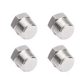 Joywayus 4Pcs Stainless Steel Outer Hex Thread Socket Pipe Plug Fitting 1/4" NPT Male