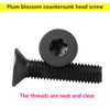 Qrity 50pcs M4 x 10mm Black Carbon Steel Countersunk Head
