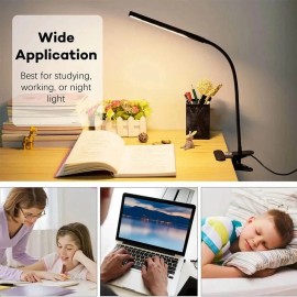 MM Electronicles Eye-Caring LED Desk Lamp Adjustable Swing Arm Lamp with Clamp Reading Desk Light