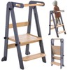 Gewitt Foldable Toddler Kitchen Stool Helper - Adjustable Height Folding