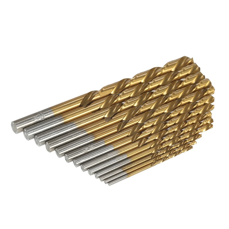 13pcs Left Handed Drill Bit Set M2 HSS with Titanium