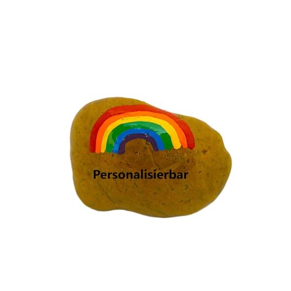 Andys Steinwelt Grabbeigabe ca. 6 cm mit Regenbogen, Stein ist